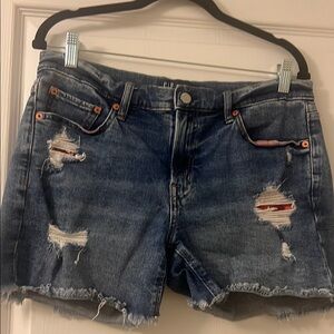 EUC GAP Blue Jean Shorts Distressed Raw Hem SIZE 8/29